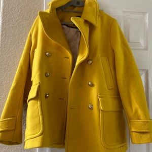 COPY - J crew mustard pea coat size 10